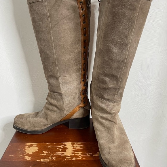 Nine West suede lace up zippered boots - Picture 2 of 10